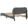 Bed frame with headboard in dark gray fabric 100x200 cm by , Beds and slatted bases - Ref: Foro24-3207752, Price: 140,83 €, D...