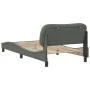 Bed frame with headboard in dark gray fabric 100x200 cm by , Beds and slatted bases - Ref: Foro24-3207752, Price: 145,48 €, D...