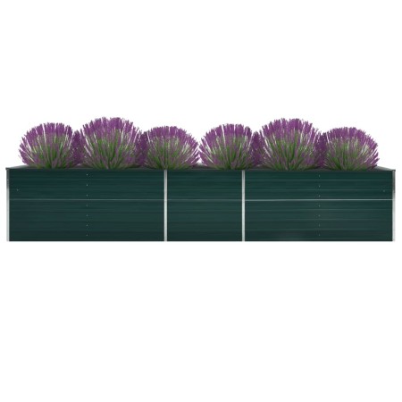 Grünes Blumenbeet aus verzinktem Stahl, 400 x 80 x 45 cm von vidaXL, Töpfe und Pflanzgefäße - Ref: Foro24-47057, Preis: 91,19...