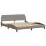 Bed frame with headboard in taupe gray fabric 180x200 cm by , Beds and slatted bases - Ref: Foro24-3207790, Price: 258,40 €, ...