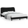 Bed frame with black fabric headboard 140x190 cm by , Beds and slatted bases - Ref: Foro24-3207767, Price: 211,41 €, Discount: %