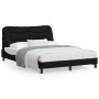 Estructura de cama con cabecero de tela negro 140x190 cm de , Camas y somieres - Ref: Foro24-3207767, Precio: 213,43 €, Descu...