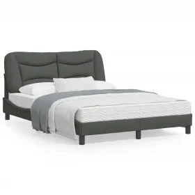 Bed frame with headboard in dark gray fabric 140x200 cm by , Beds and slatted bases - Ref: Foro24-3207773, Price: 208,80 €, D...