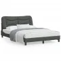 Bed frame with headboard in dark gray fabric 140x200 cm by , Beds and slatted bases - Ref: Foro24-3207773, Price: 208,80 €, D...