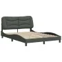 Bed frame with headboard in dark gray fabric 140x200 cm by , Beds and slatted bases - Ref: Foro24-3207773, Price: 208,80 €, D...
