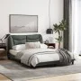 Bed frame with headboard in dark gray fabric 140x200 cm by , Beds and slatted bases - Ref: Foro24-3207773, Price: 208,80 €, D...