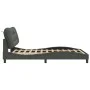 Bed frame with headboard in dark gray fabric 140x200 cm by , Beds and slatted bases - Ref: Foro24-3207773, Price: 208,80 €, D...