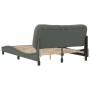 Bed frame with headboard in dark gray fabric 140x200 cm by , Beds and slatted bases - Ref: Foro24-3207773, Price: 201,45 €, D...