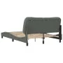 Bed frame with headboard in dark gray fabric 140x200 cm by , Beds and slatted bases - Ref: Foro24-3207773, Price: 208,80 €, D...