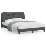 Dark gray fabric bed frame with headboard 120x200 cm by , Beds and slatted bases - Ref: Foro24-3207759, Price: 188,78 €, Disc...