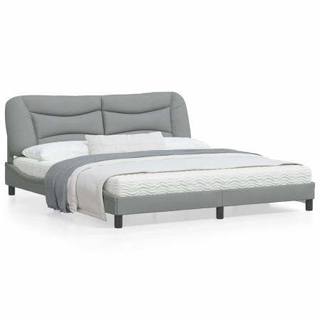 Bettgestell mit Kopfteil aus hellgrauem Stoff 180x200 cm von , Betten und Lattenroste - Ref: Foro24-3207786, Preis: 238,72 €,...