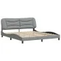 Bed frame with headboard light gray fabric 180x200 cm by , Beds and slatted bases - Ref: Foro24-3207786, Price: 234,43 €, Dis...