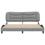 Bed frame with headboard light gray fabric 180x200 cm by , Beds and slatted bases - Ref: Foro24-3207786, Price: 238,72 €, Dis...