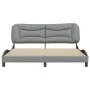 Bed frame with headboard light gray fabric 180x200 cm by , Beds and slatted bases - Ref: Foro24-3207786, Price: 234,43 €, Dis...
