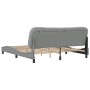 Bed frame with headboard light gray fabric 180x200 cm by , Beds and slatted bases - Ref: Foro24-3207786, Price: 238,72 €, Dis...