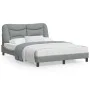 Light gray fabric bed frame with headboard 140x190 cm by , Beds and slatted bases - Ref: Foro24-3207765, Price: 197,76 €, Dis...