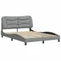 Light gray fabric bed frame with headboard 140x190 cm by , Beds and slatted bases - Ref: Foro24-3207765, Price: 197,76 €, Dis...