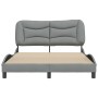 Light gray fabric bed frame with headboard 140x190 cm by , Beds and slatted bases - Ref: Foro24-3207765, Price: 202,15 €, Dis...