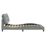 Light gray fabric bed frame with headboard 140x190 cm by , Beds and slatted bases - Ref: Foro24-3207765, Price: 202,15 €, Dis...