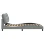 Light gray fabric bed frame with headboard 140x190 cm by , Beds and slatted bases - Ref: Foro24-3207765, Price: 197,76 €, Dis...