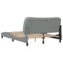 Light gray fabric bed frame with headboard 140x190 cm by , Beds and slatted bases - Ref: Foro24-3207765, Price: 202,15 €, Dis...