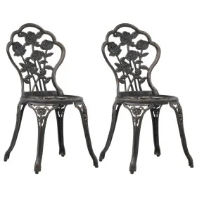 Bistro garden chairs 2 pcs cast aluminum bronze color by vidaXL, Garden chairs - Ref: Foro24-47862, Price: 144,43 €, Discount: %