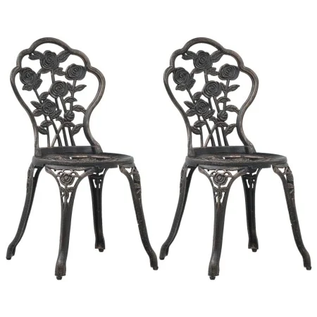 Bistro-Gartenstühle, 2 Stück, Aluminiumguss, bronzefarben von vidaXL, Gartenstühle - Ref: Foro24-47862, Preis: 144,41 €, Raba...
