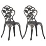 Bistro-Gartenstühle, 2 Stück, Aluminiumguss, bronzefarben von vidaXL, Gartenstühle - Ref: Foro24-47862, Preis: 152,84 €, Raba...