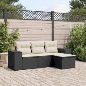 4-piece garden sofa set with black synthetic rattan cushions by , Garden sets - Ref: Foro24-3254803, Price: 270,58 €, Discoun...
