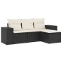 4-piece garden sofa set with black synthetic rattan cushions by , Garden sets - Ref: Foro24-3254803, Price: 270,58 €, Discoun...