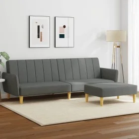 2-seater sofa bed with stool in dark gray fabric by , Sofas - Ref: Foro24-3216247, Price: 318,80 €, Discount: %
