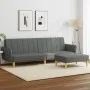Sofá cama de 2 plazas con taburete tela gris oscuro de , Sofás - Ref: Foro24-3216247, Precio: 318,80 €, Descuento: %