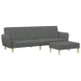 Sofá cama de 2 plazas con taburete tela gris oscuro de , Sofás - Ref: Foro24-3216247, Precio: 318,80 €, Descuento: %