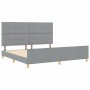 Estructura de cama con cabecera Gris claro 200 x 200 cm tela