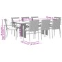 Garten-Essgruppe 9-teilig und graue synthetische Rattankissen von , Gartensets - Ref: Foro24-3213493, Preis: 689,13 €, Rabatt: %