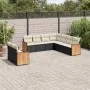8-piece garden sofa set and black synthetic rattan cushions by , Garden sets - Ref: Foro24-3227778, Price: 562,73 €, Discount: %