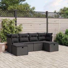 6-piece garden sofa set and black synthetic rattan cushions by , Garden sets - Ref: Foro24-3263231, Price: 353,61 €, Discount: %
