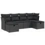 6-piece garden sofa set and black synthetic rattan cushions by , Garden sets - Ref: Foro24-3263231, Price: 353,61 €, Discount: %
