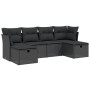 6-teiliges Gartensofa-Set und schwarze synthetische Rattankissen von , Gartensets - Ref: Foro24-3263231, Preis: 358,83 €, Rab...