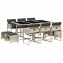 Garden dining set 11 pieces and gray synthetic rattan cushions by , Garden sets - Ref: Foro24-3211331, Price: 504,33 €, Disco...