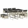 Garden dining set 11 pieces and gray synthetic rattan cushions by , Garden sets - Ref: Foro24-3211331, Price: 566,95 €, Disco...