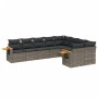 9-teiliges Gartenmöbel-Set und graue synthetische Rattankissen von , Gartensets - Ref: Foro24-3227145, Preis: 549,67 €, Rabat...