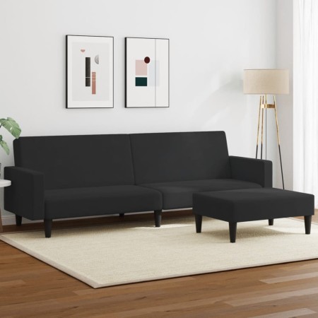 2-seater sofa bed with black velvet stool by , Sofas - Ref: Foro24-3216239, Price: 343,34 €, Discount: %