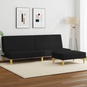 2-seater sofa bed with black fabric stool by , Sofas - Ref: Foro24-3216226, Price: 289,42 €, Discount: %