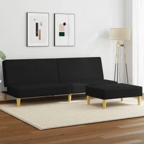 2-Sitzer-Schlafsofa mit schwarzem Stoffhocker von , Sofas - Ref: Foro24-3216226, Preis: 301,16 €, Rabatt: %