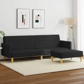 2-seater sofa bed with black fabric stool by , Sofas - Ref: Foro24-3216245, Price: 332,86 €, Discount: %