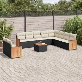 11-piece garden sofa set and black synthetic rattan cushions by , Garden sets - Ref: Foro24-3227799, Price: 659,24 €, Discoun...