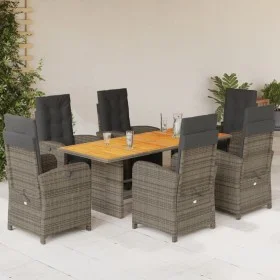 Garten-Essgruppe 7-teilig und graue synthetische Rattankissen von , Gartensets - Ref: Foro24-3212506, Preis: 993,91 €, Rabatt: %