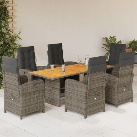 Set comedor jardín 7 pzas y cojines ratán sintético gris de , Conjuntos de jardín - Ref: Foro24-3212506, Precio: 954,00 €, De...