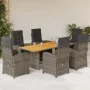 Garden dining set 7 pieces and gray synthetic rattan cushions by , Garden sets - Ref: Foro24-3212506, Price: 993,91 €, Discou...
